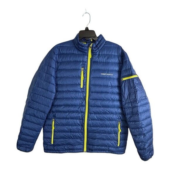 INSPIRATO Womens Blue Size XL Lightweight Down Puffer Jacket Full Zip Packable - Picture 8 of 9
